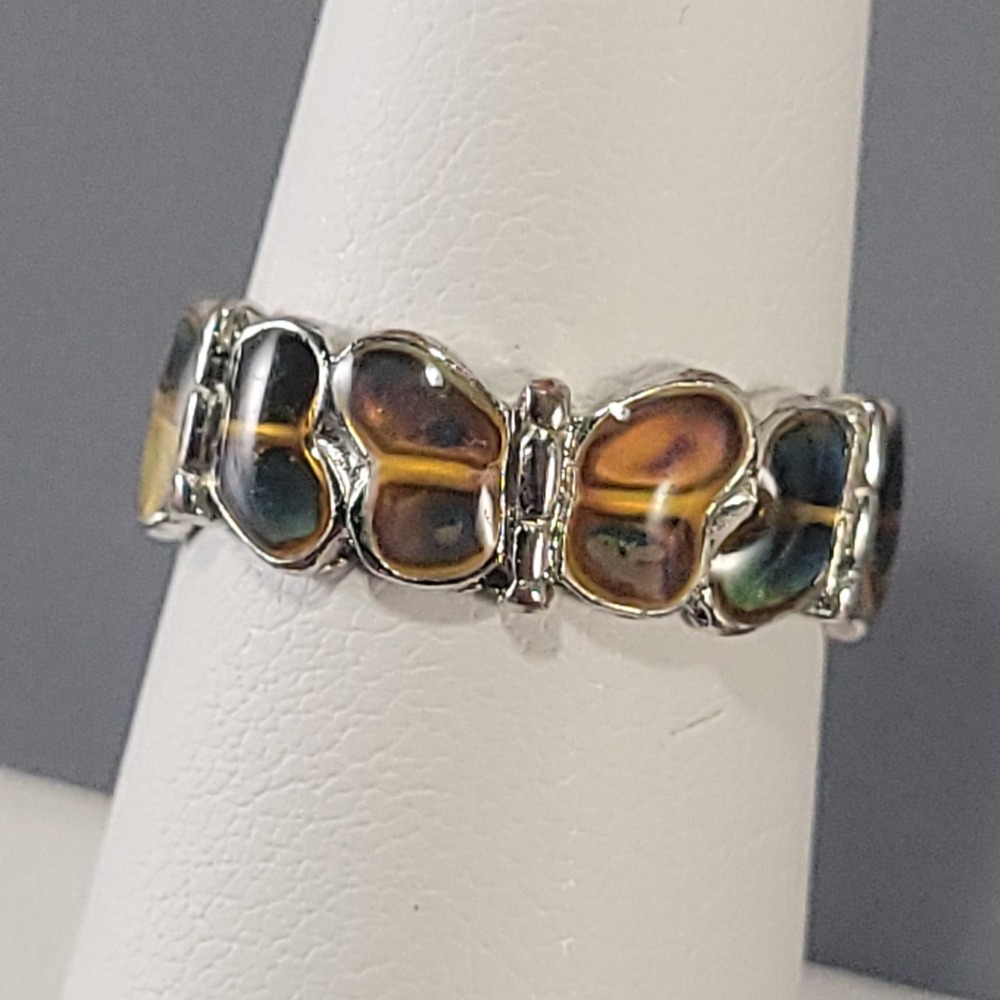 Butterfly Mood Ring Womens Size 6.25 Silver Tone Color Changing Band Y2K Style